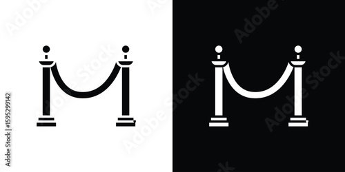 Red carpet icon in modern thin line and glyph concept.