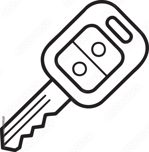 Car kye Outline vector illustration isolated On Transparent Background