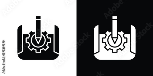 Prototyping icon in modern thin line and glyph concept.