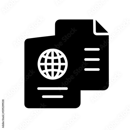 Stacked passports icon (filled) – travel document set symbol
