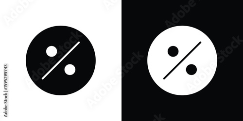 Percent icon in modern thin line and glyph concept.