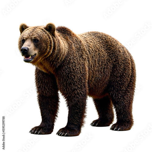 Wallpaper Mural Powerful wild brown bear on thick fur intense gaze and strong stance embodying wilderness strength and beauty Torontodigital.ca