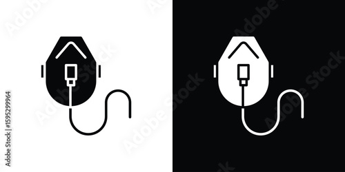 Oxygen mask icon in modern thin line and glyph concept.