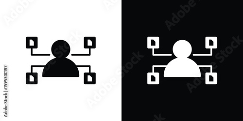 Multitask icon in modern thin line and glyph concept.