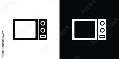 Microwave icon in modern thin line and glyph concept.