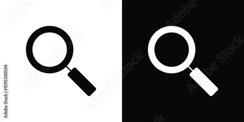 Magnifying glass icon in modern thin line and glyph concept.