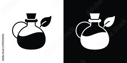 Massage oil icon in modern thin line and glyph concept.