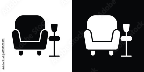 Lounge icon in modern thin line and glyph concept.