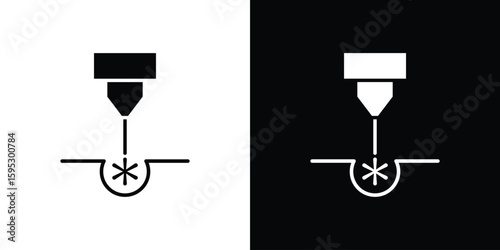 Laser machine icon in modern thin line and glyph concept.