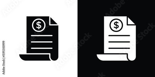 Invoice icon elements. A modern flat and line icons set