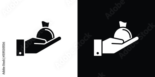 Inheritance law icon in modern thin line and glyph concept.