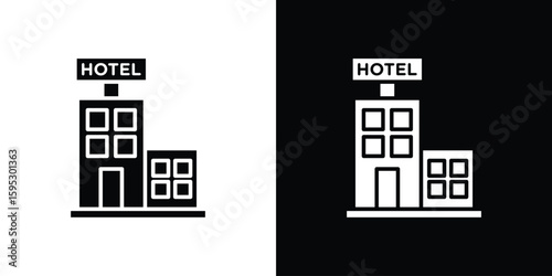 hotel icon elements. A modern flat and line icons set