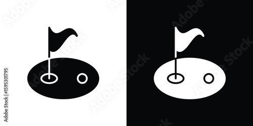 Golf yard icon in modern thin line and glyph concept.
