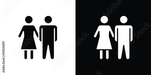 Girlfriend icon in modern thin line and glyph concept.