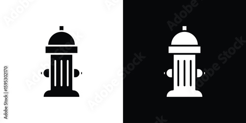 Fire hydrant icon in modern thin line and glyph concept.