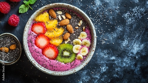 Wallpaper Mural Organic Smoothie Bowl with Fresh Toppings Torontodigital.ca