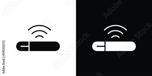 Dog microchip icon in modern thin line and glyph concept.