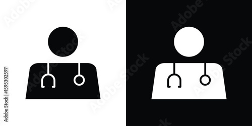 Doctor icon in modern thin line and glyph concept.