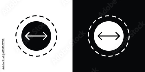 Diameter icon in modern thin line and glyph concept.