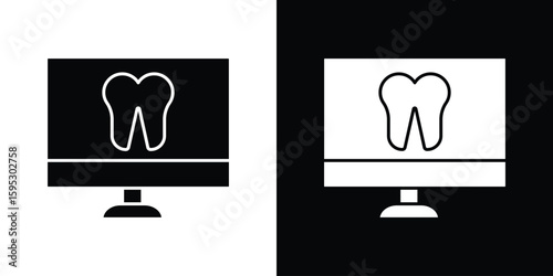Dental X ray icon in modern thin line and glyph concept.