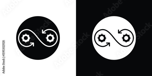 Devops icon in modern thin line and glyph concept.