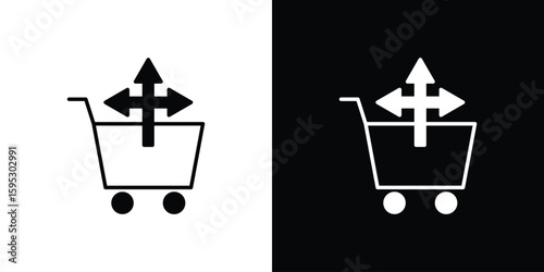 Cross sell icon in modern thin line and glyph concept.