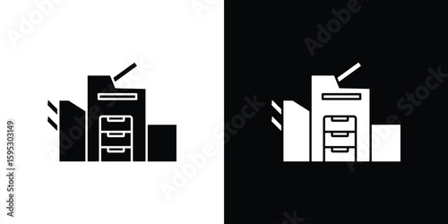 Copier icon in modern thin line and glyph concept.