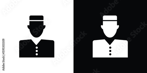 Concierge icon in modern thin line and glyph concept.