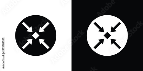 Compact size icon in modern thin line and glyph concept.