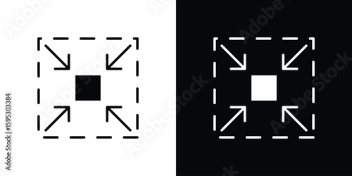 Compact size icon in modern thin line and glyph concept.