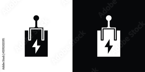 Circuit Breaker icon in modern thin line and glyph concept.