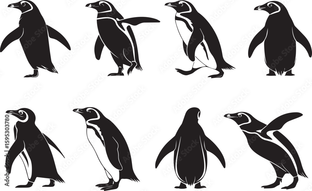 Naklejka premium set of penguins