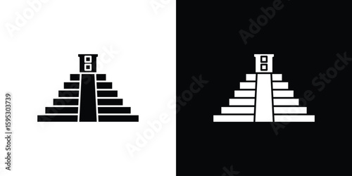 Chichen Itza icon in modern thin line and glyph concept.