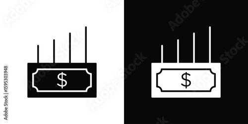 capital gain icon in modern thin line and glyph concept.