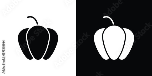 Capsicum icon in modern thin line and glyph concept.