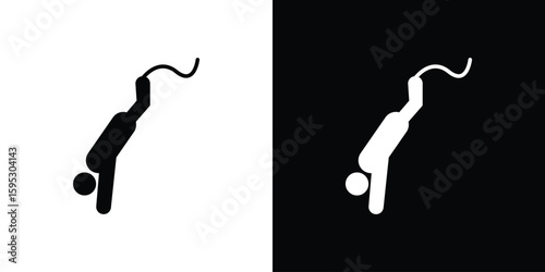 Bungee jumping icon in modern thin line and glyph concept.
