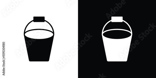 Bucket icon in modern thin line and glyph concept.