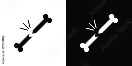 Broken bone icon in modern thin line and glyph concept.