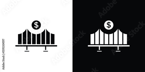 Bridging loan icon in modern thin line and glyph concept.