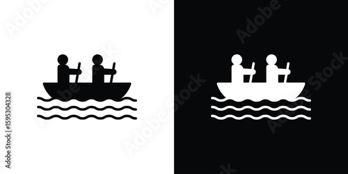 Boat race icon in modern thin line and glyph concept.
