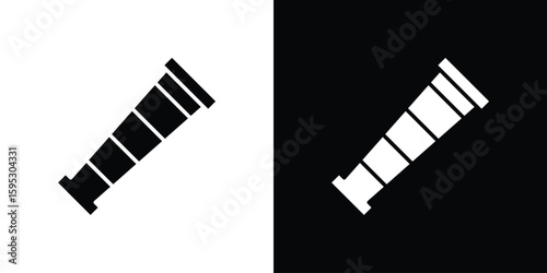 Boat Telescope icon in modern thin line and glyph concept.