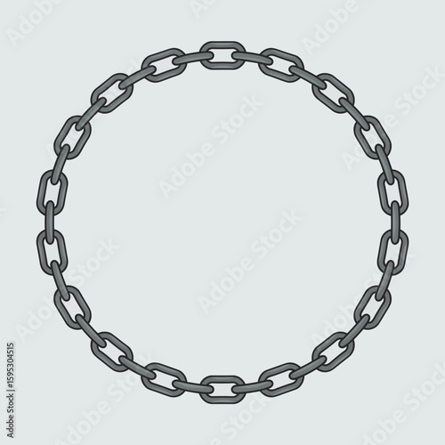 Circular chain border frame on a light background