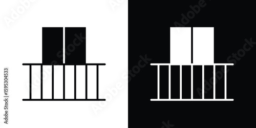 Balcony icon in modern thin line and glyph concept.