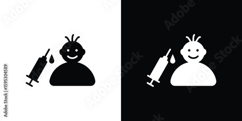 Baby Vaccination icon in modern thin line and glyph concept.