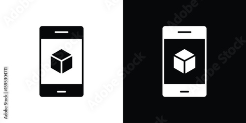 Ar apps icon in modern thin line and glyph concept.