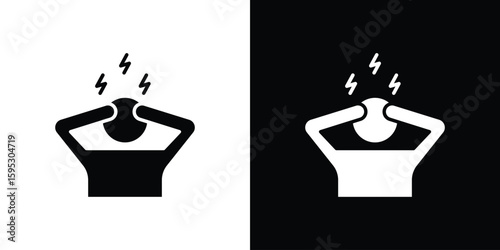 Anxiety icon in modern thin line and glyph concept.