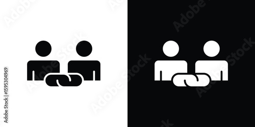 Affiliate link icon in modern thin line and glyph concept.