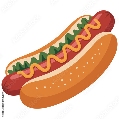 hot dog with mustard
