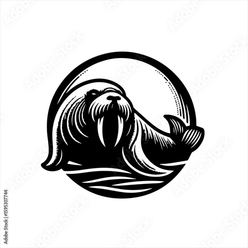 Walrus in a circle logo