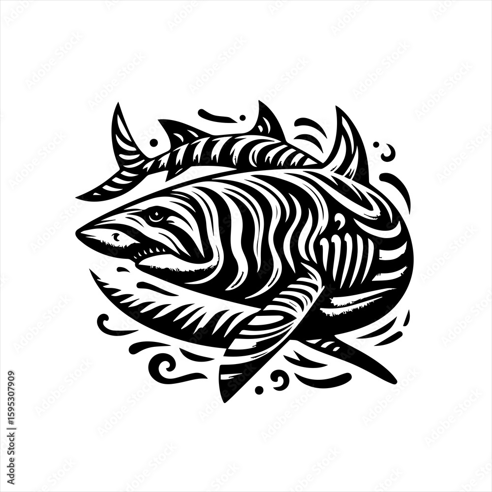 Obraz premium Stylized shark illustration